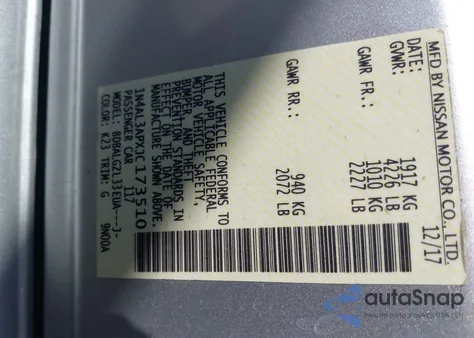 2018 Nissan Altima 2.5 S z USA, uszkodzony, nr VIN 1N4AL3APXJC173510